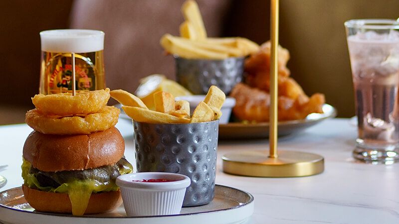 Homemade-Steak-Burger-and-Fish-and-Chips-at-Twin-Trees-Hotel